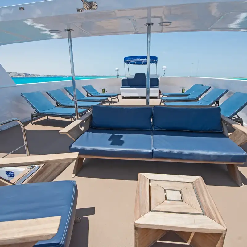 Upper sundeck aboard the M/V Blue Horizon Red Sea liveaboard
